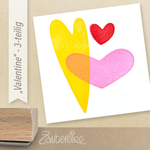 Das Zaubereike Stempelset "Valentine", gestempeltes Beispiel