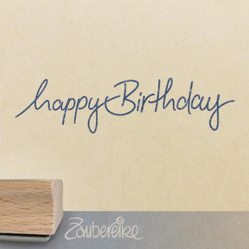 Textstempel - Happy Birthday in Handschrift