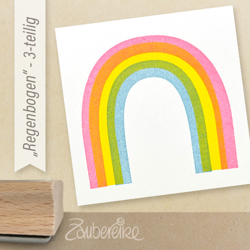 Das Zaubereike Stempelset "Regenbogen", gestempeltes Beispiel