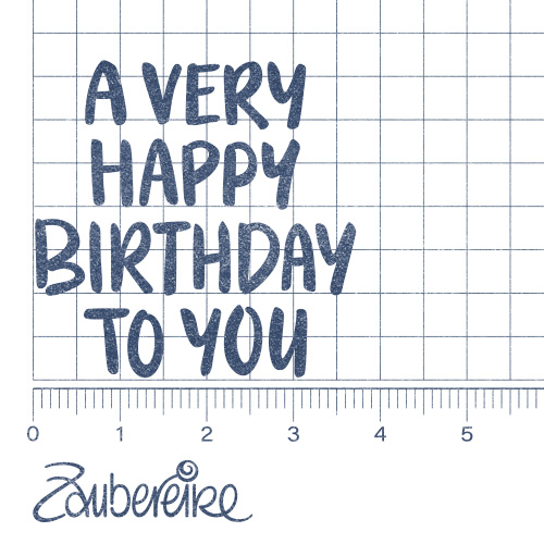 Textstempel "A very happy birthday to you"