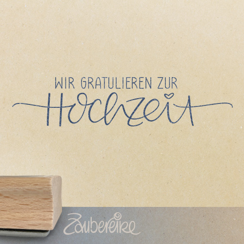 Textstempel - Wir gratulieren zur Hochzeit