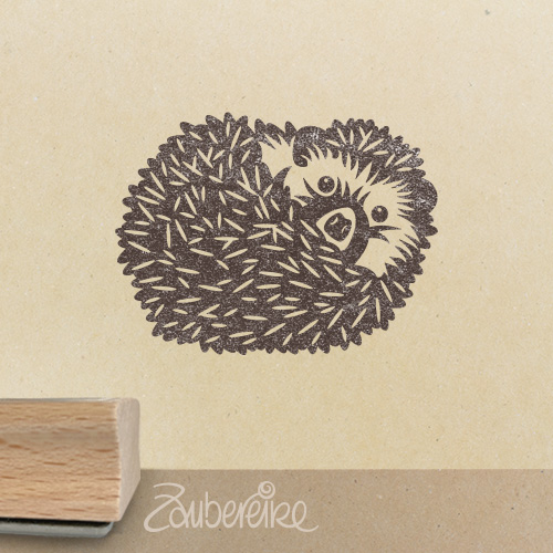 Stempelmotiv eingekugelter Igel