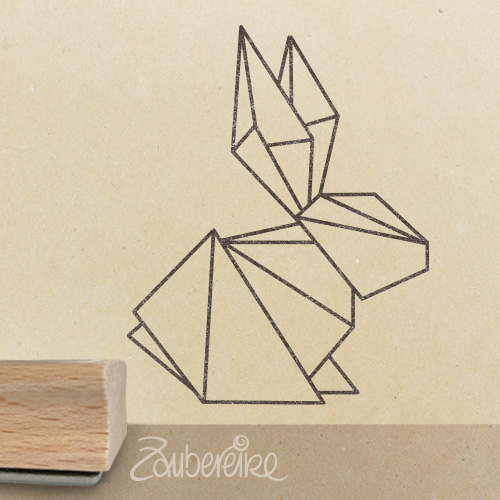 Motivstempel - Origami-Hase (nach rechts)