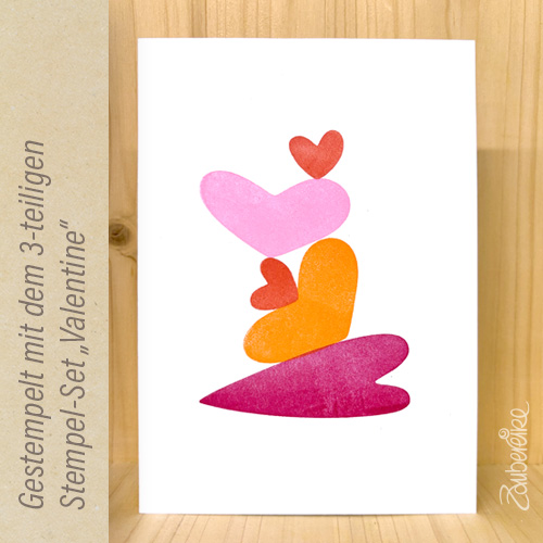 Das Zaubereike Stempelset "Valentine", gestempeltes Beispiel