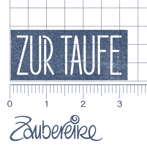 Textstempel - Zur Taufe in Satzschrift auf Farbfeld