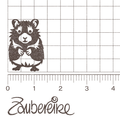Stempelmotiv stehender Goldhamster von vorne