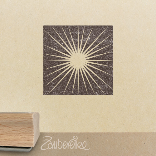 Motivstempel - Quadrat mit Strahlen (Briefmarkenhintergrund)
