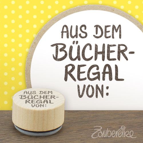 Midi-Textstempel "Aus dem Bücherregal von:"