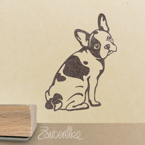 Stempelmotiv sitzende Französische Bulldogge