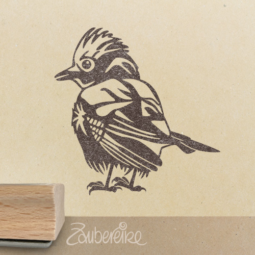 Stempelmotiv noch junger Eichelhäher von der Seite