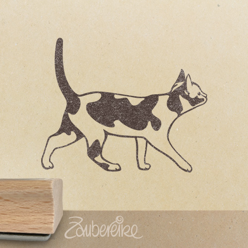 Motivstempel - gescheckte Katze