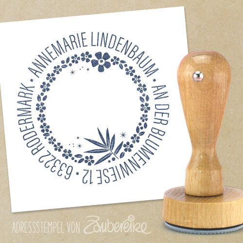 Adressstempel "Blumenkranz"