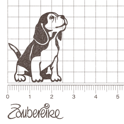 Stempelmotiv nach oben schauender Beagelwelpe von der Seite