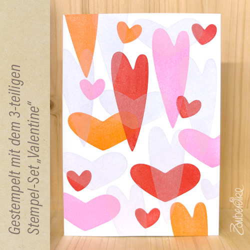 Das Zaubereike Stempelset "Valentine", gestempeltes Beispiel