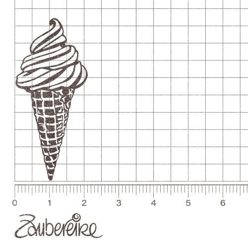 Stempelmotiv: Softeis in der Waffel (auf 5-mm-Raster)