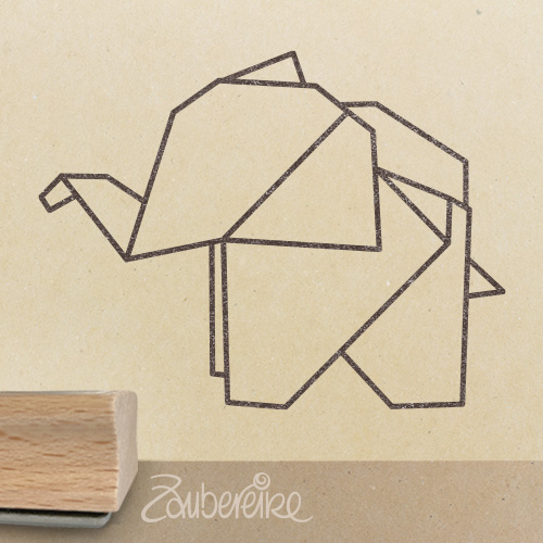 Motivstempel - Origami-Elefant 