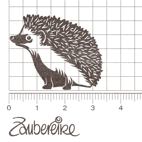 Stempelmotiv sitzender Igel von der Seite