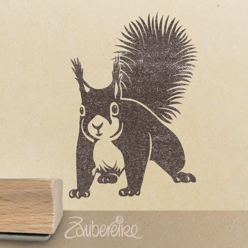 Stempelmotiv nach vorn schauendes Eichhörnchen