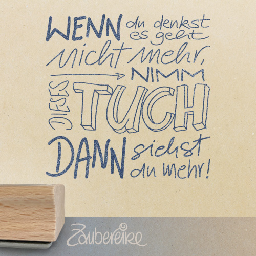 Textstempel-Motiv für ein Brillenputztuch