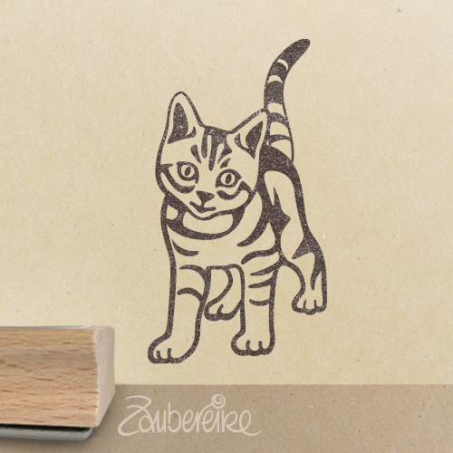 Stempelmotiv nach vorne schauendes Kätzchen