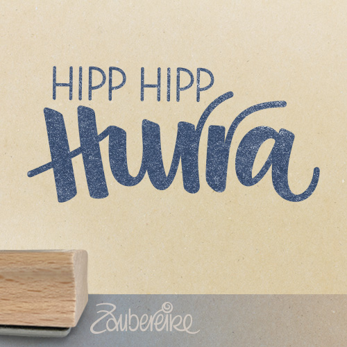 Textstempel "Hipp hipp Hurra"