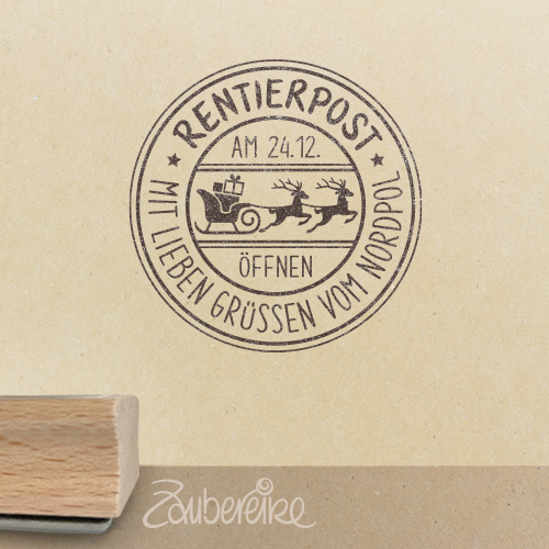 Textstempel - Rentier-Poststempel