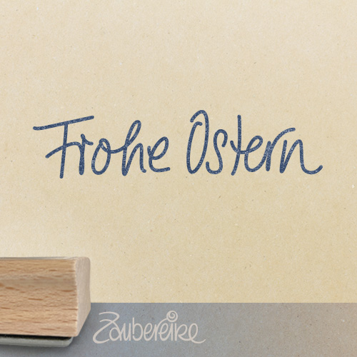 Textstempel - Frohe Ostern in Handschrift 