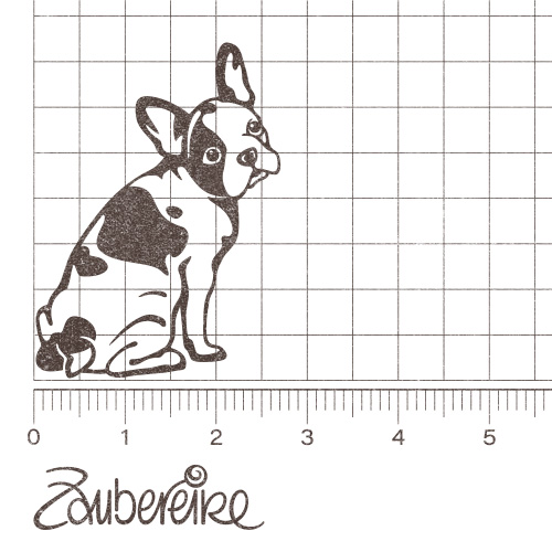 Stempelmotiv sitzende Französische Bulldogge