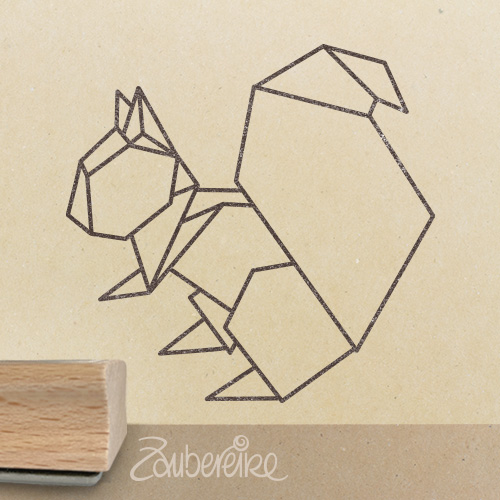 Motivstempel - Origami-Eichhörnchen 