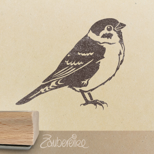 Stempelmotiv Feldsperling von der Seite