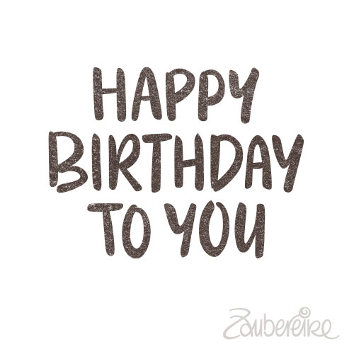 Midi-Textstempel "happy birthday to you"