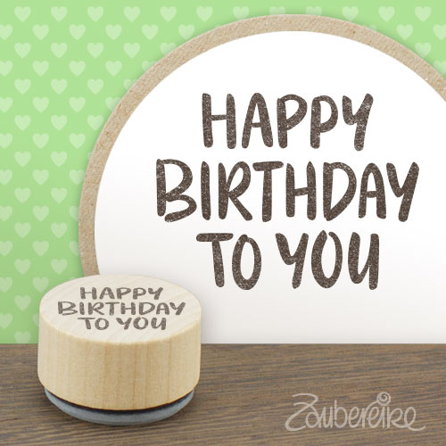 Midi-Textstempel "happy birthday to you"