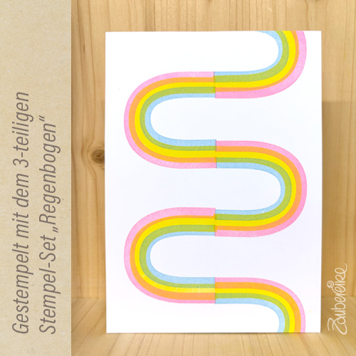 Das Zaubereike Stempelset "Regenbogen", gestempeltes Beispiel