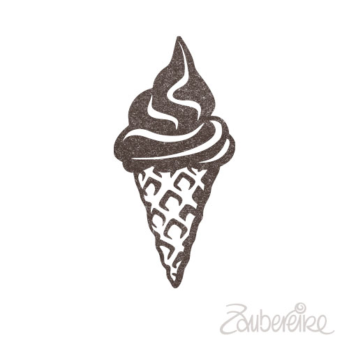 Stempelmotiv: Softeis in der Waffel