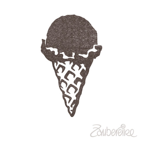 Stempelmotiv: Eiskugel in der Waffel