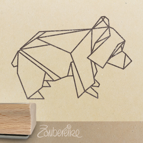 Motivstempel - Origami-Braunbär 