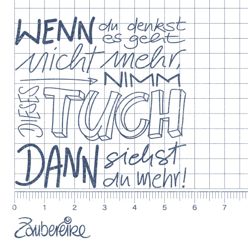 Textstempel-Motiv für ein Brillenputztuch