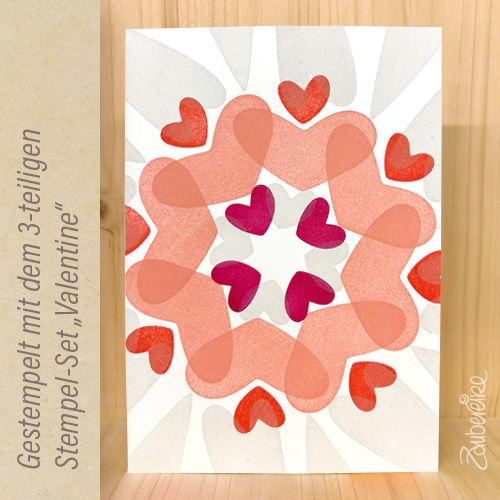 Das Zaubereike Stempelset "Valentine", gestempeltes Beispiel