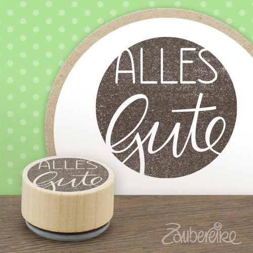 Midi-Textstempel "Alles Gute" (negativ)