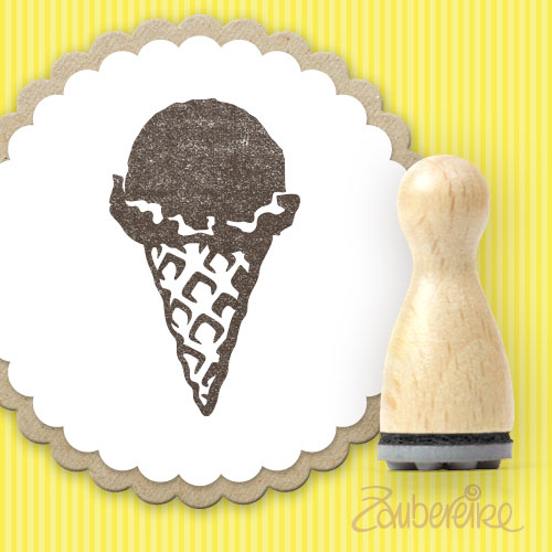 Stempelmotiv: Eiskugel in der Waffel