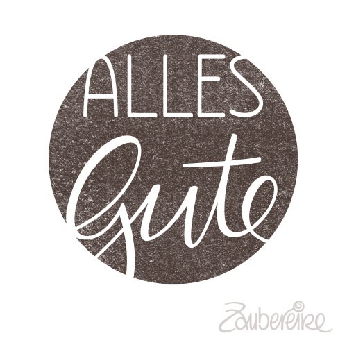 Midi-Textstempel "Alles Gute" (negativ)