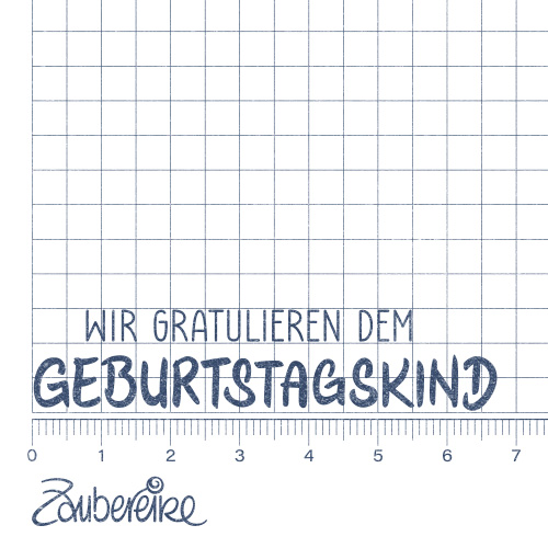 Textstempel "Wir gratulieren dem Geburtstagskind"