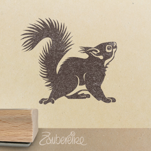 Stempelmotiv junges Eichhörnchen von der Seite
