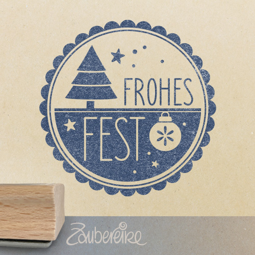 Textstempel - Frohes Fest (Etikett)