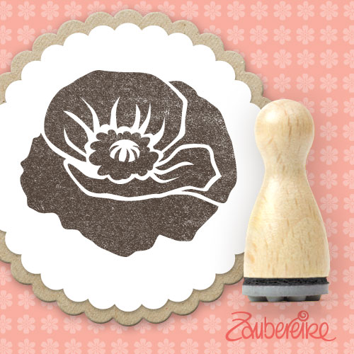 Ministempel Mohnblume