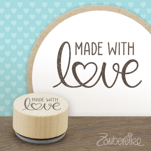 Midi-Textstempel "made with love"